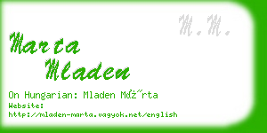 marta mladen business card